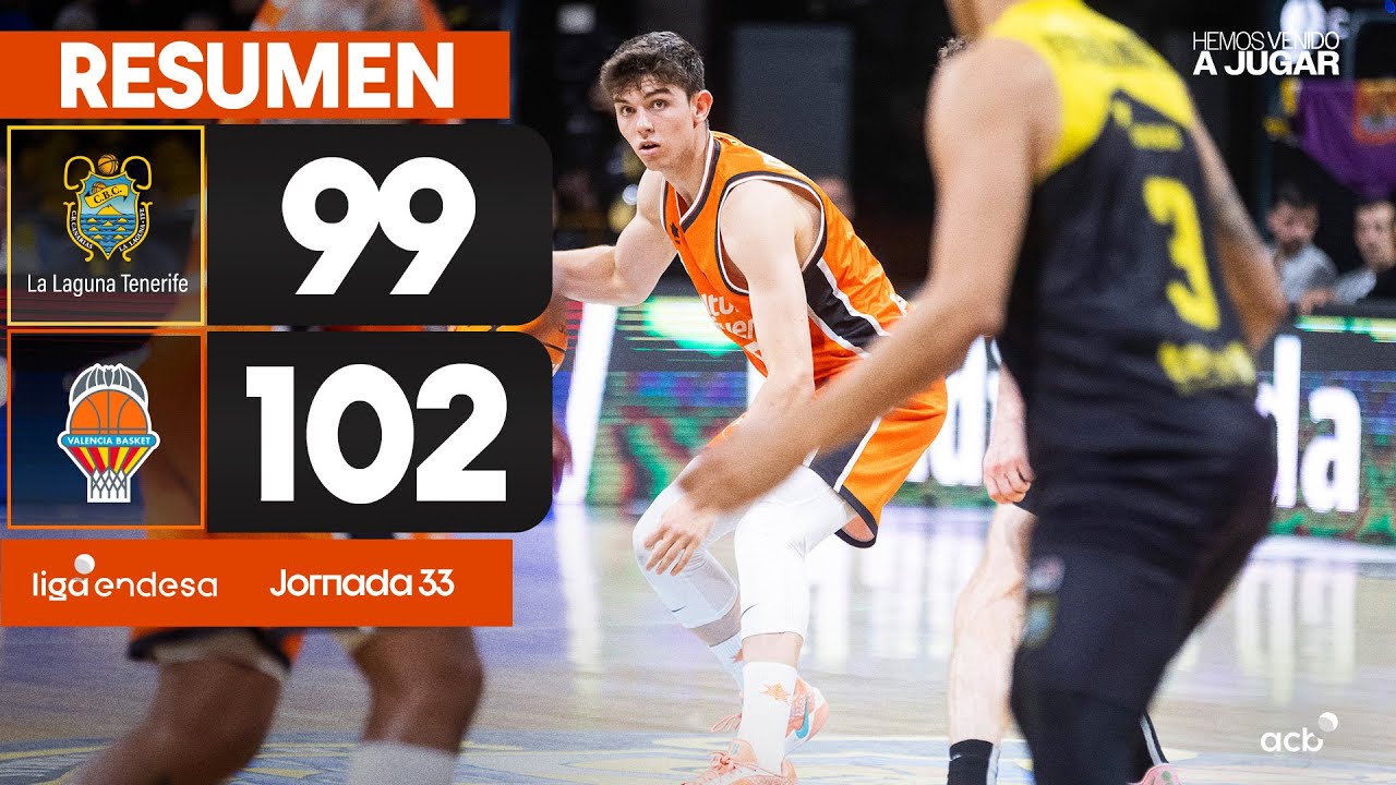 La Laguna Tenerife - Valencia Basket (99-102) RESUMEN | Liga Endesa 2024-25