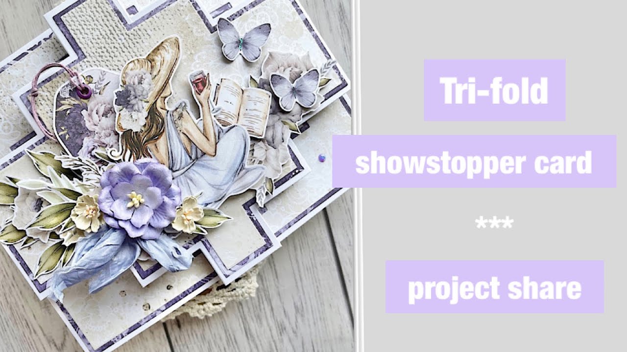 Tri-Fold Showstopper card with Made To Surprise @MixedUpCraft die set #trifold #samcalcott