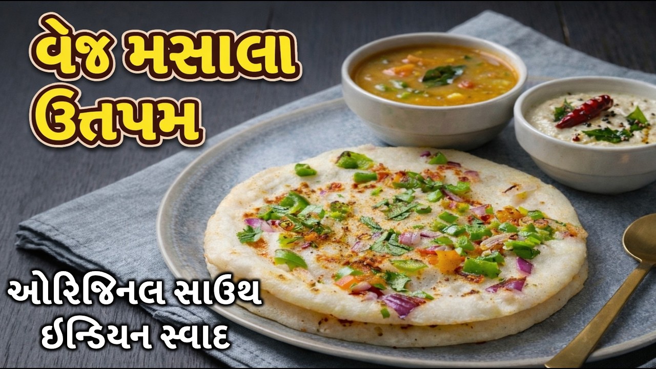 ઘરે જ બેટર બનાવી ને હોટલ જેવા વેજ મસાલા ઉત્તપમ । ક્રિસ્પી અને પરફેક્ટ | Hotel style Veg Uttapam