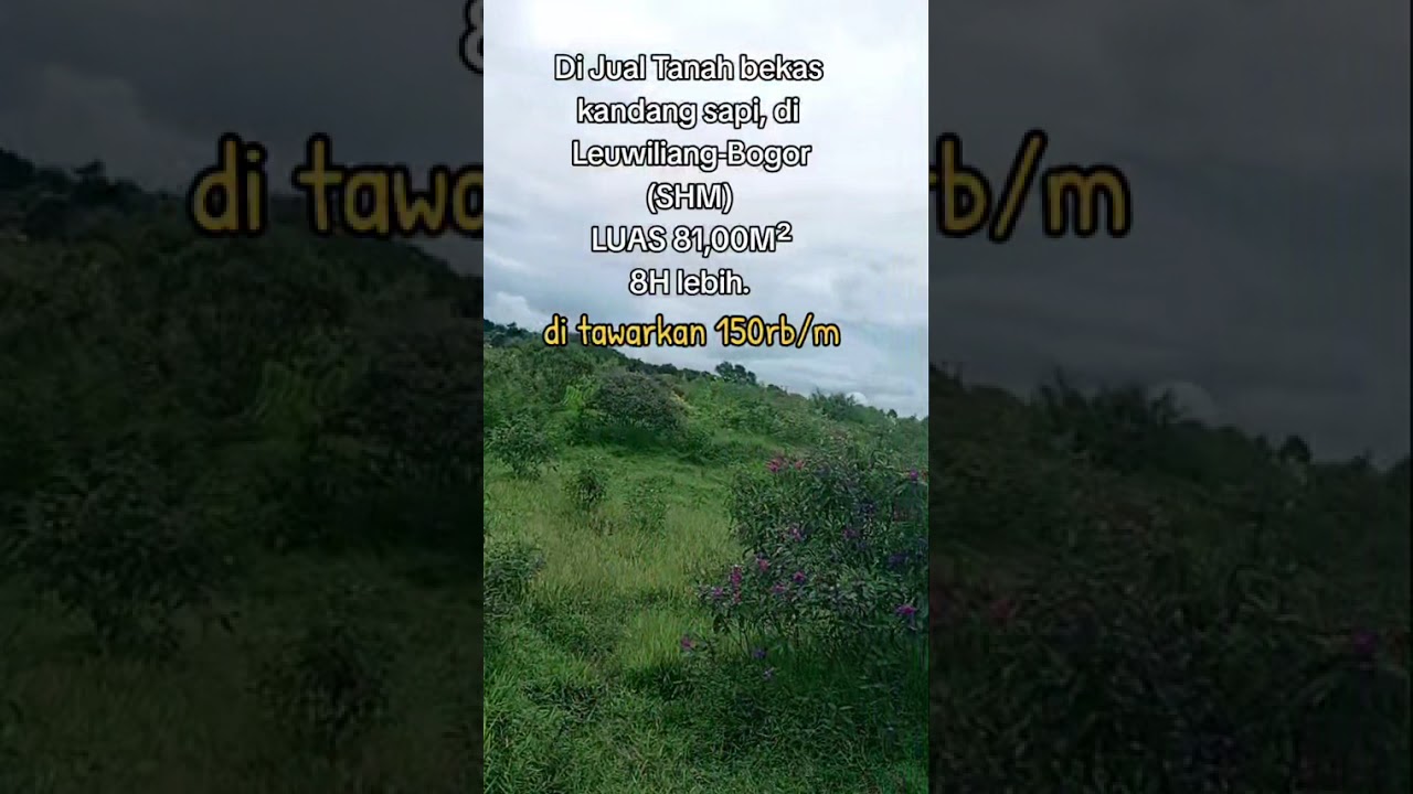 JUAL TANAH (SHM) bekas kandang sapi