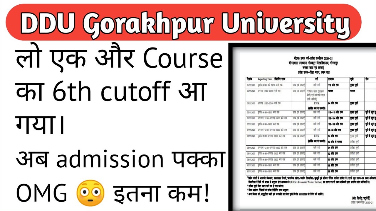 DDUGU Cutoff 2021 | लो आ गया 6th cutoff 2021 | B.A. 6th cutoff 2021