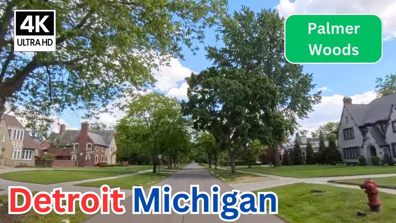 Driving Through Palmer Woods Detroit, Michigan | Historic Mansion District Tour in 4K