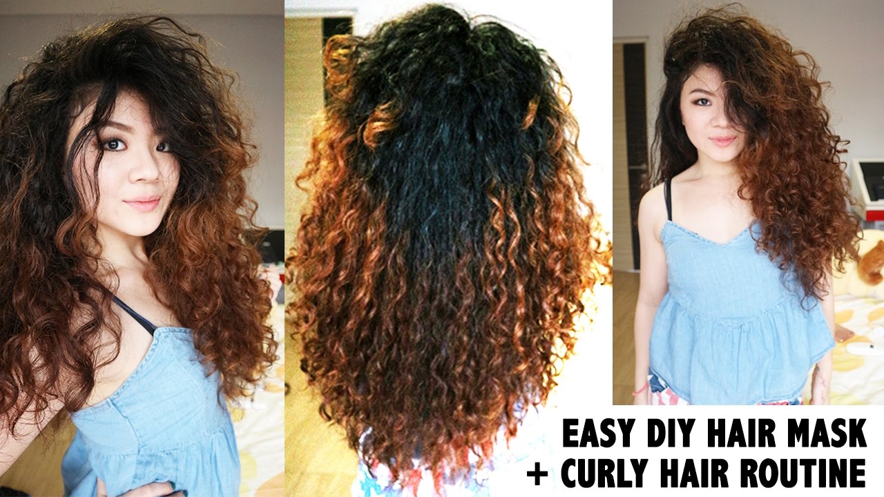 DIY HAIR MASK + CURLY HAIR ROUTINE [RAMBUT KERITING KERING & NGEMBANG]