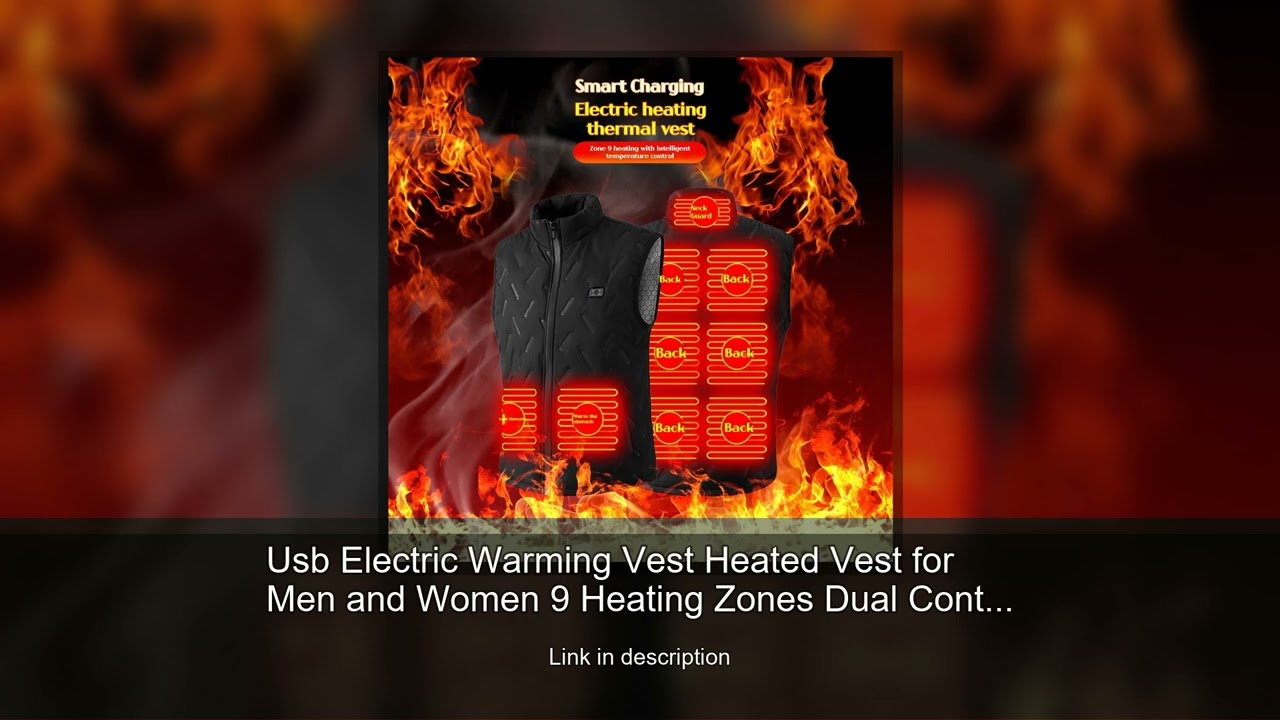 Usb Electric Warming Vest Heated Vest for Men and Women 9 Heating Zones Dual Control Electric W
