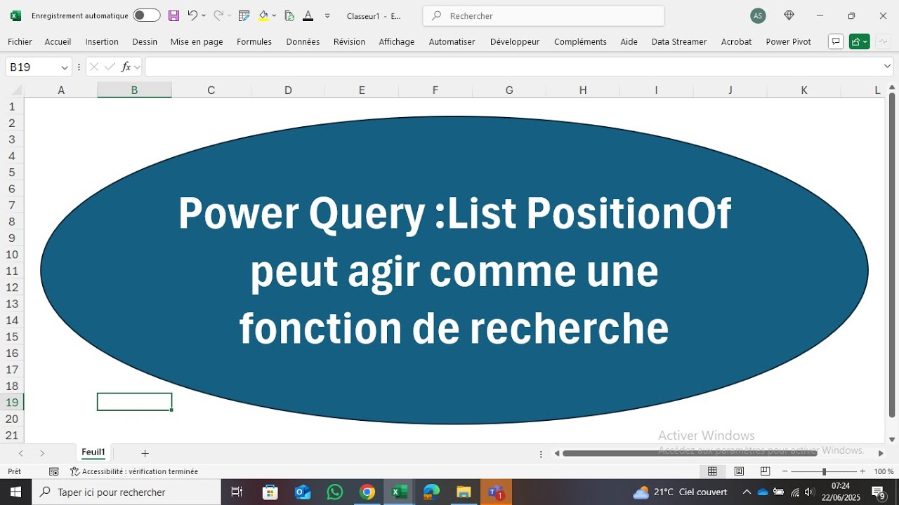 Power Query :List PositionOf peut agir comme une fonction de recherche