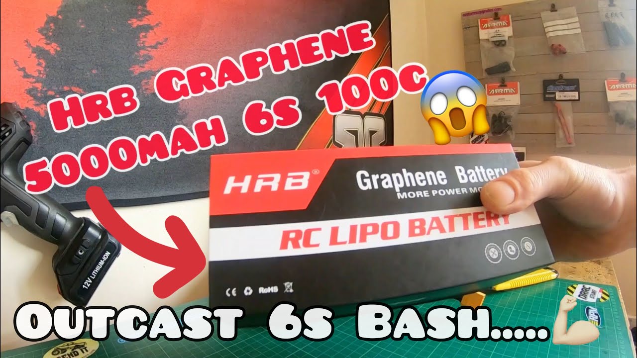 Fresh Power...Hrb Graphene 6s 5000mah 100c Ramp Test Bash Arrma Outcast 6s Front diff shredder..😜