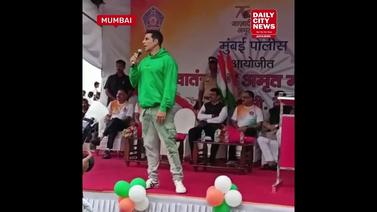 Actor Akshay Kumar participates in the Mumbai Police Marathon