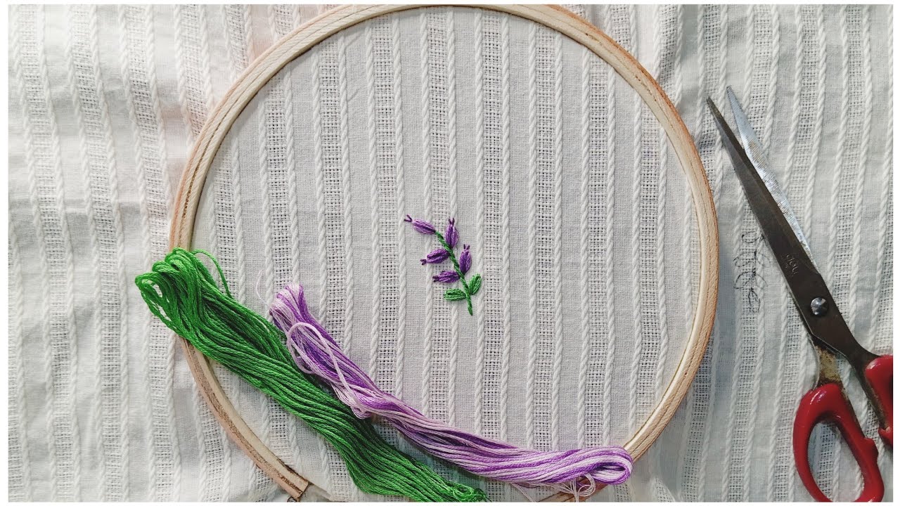 How to do simple leaf embroidery | lilac leafline embroidery |Easy embroidery by Stitchly