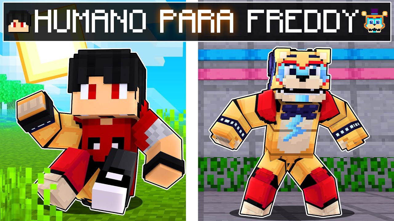 A história do HUMANO para o GLAMROCK FREDDY no Minecraft ‹‹ P3DRU ››