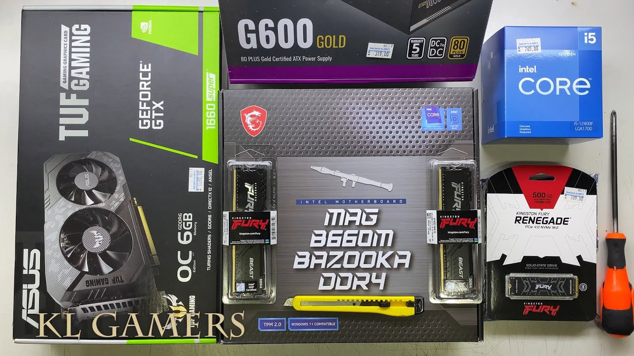intel Core i5 12400F msi MAG B660M BAZOOKA DDR4 ASUS TUF GAMING GTX1660 Super CORSAIR 400D AIRFLOW