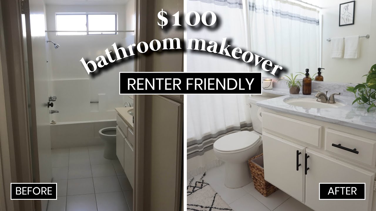 DIY BATHROOM MAKEOVER for under $100! // Aesthetic and Affordable