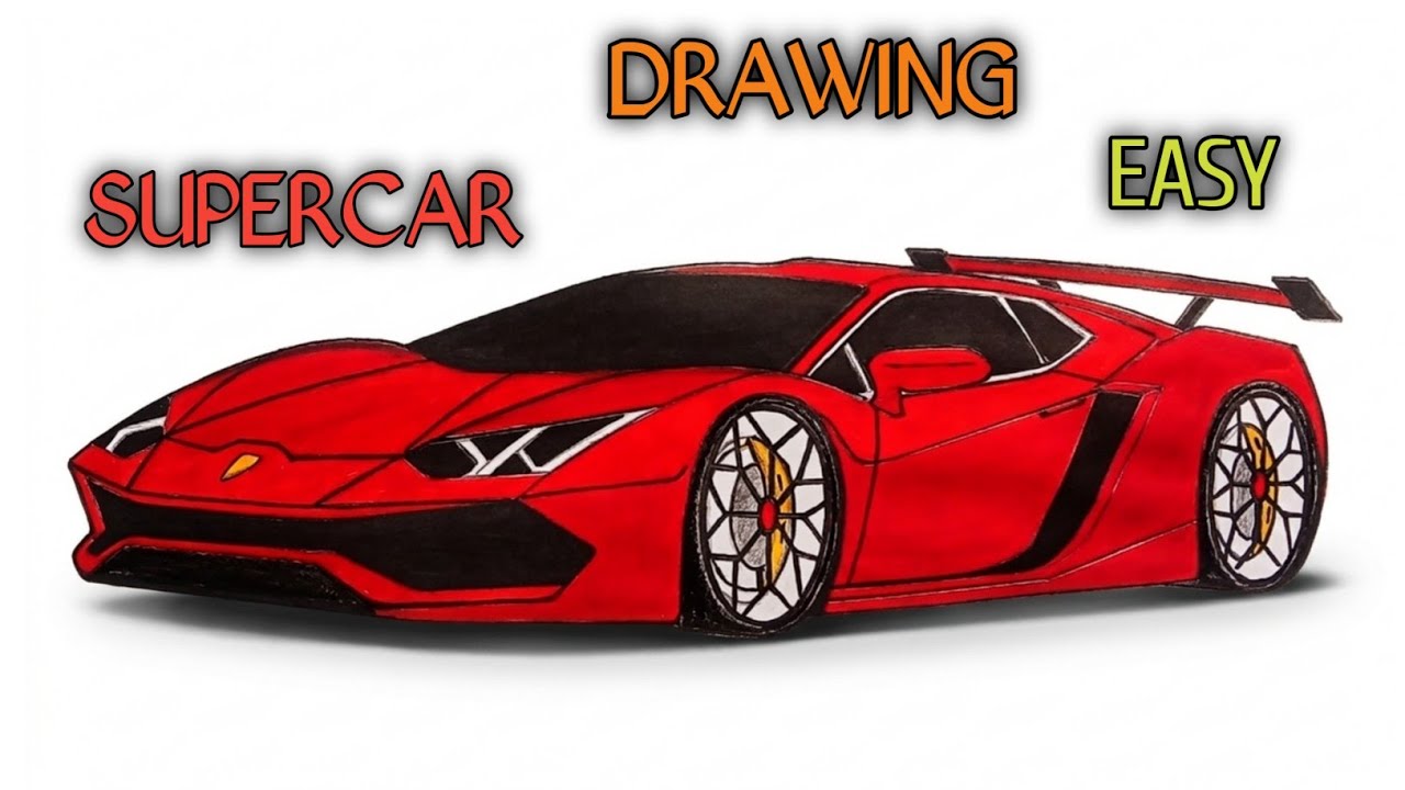 How to Draw Lamborghini Easy Step by Step | Simple Supercar Drawing (2026)🔥😱