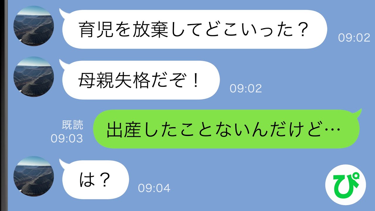 【LINE】元夫からブチ切れ連絡「育児放棄するな！母親失格！」→出産したことないと伝えた結果…ｗｗ【スカッと修羅場】