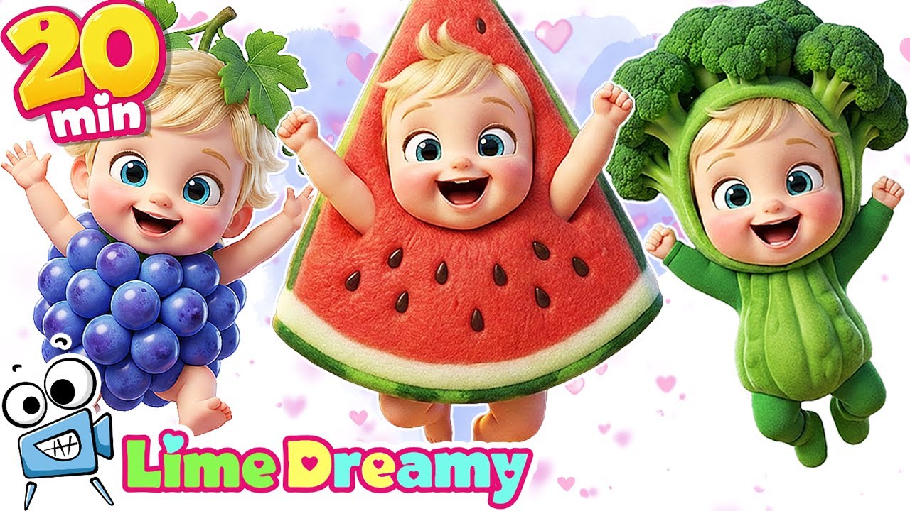 🥦Yummy Vegetable Song + 🦖 Dinosaur Song!  | 20 Mins Best Nursery Rhymes | Lime Dreamy
