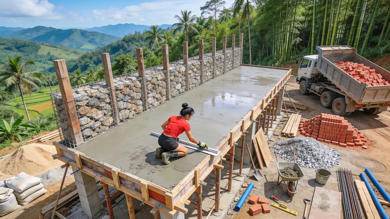 TIMELAPSE -- From Empty Lake to a Luxury Villa | 337 Days of Building | Start to Finish