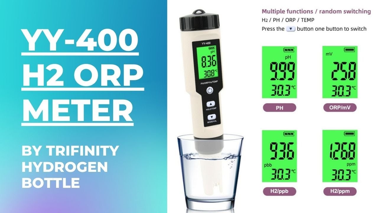 Hidrogen Meter H2 PPB tes n ORP Antioksidan n PH Water Tester YY 400 by Trifinity