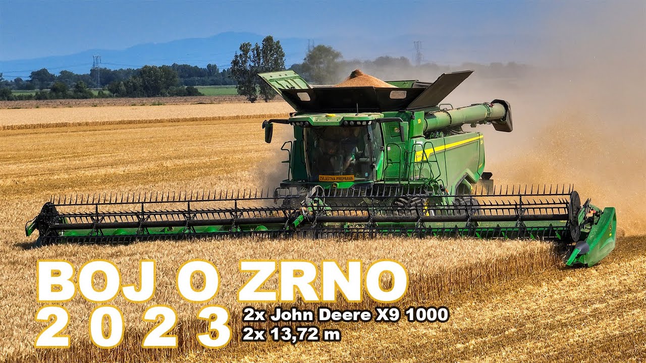 BOJ O ZRNO 2023 NAŽIVO #1 [ Monštrá na SLOVENSKU = 2x John Deere X9 1000 & 13,7m JD HD45X ]
