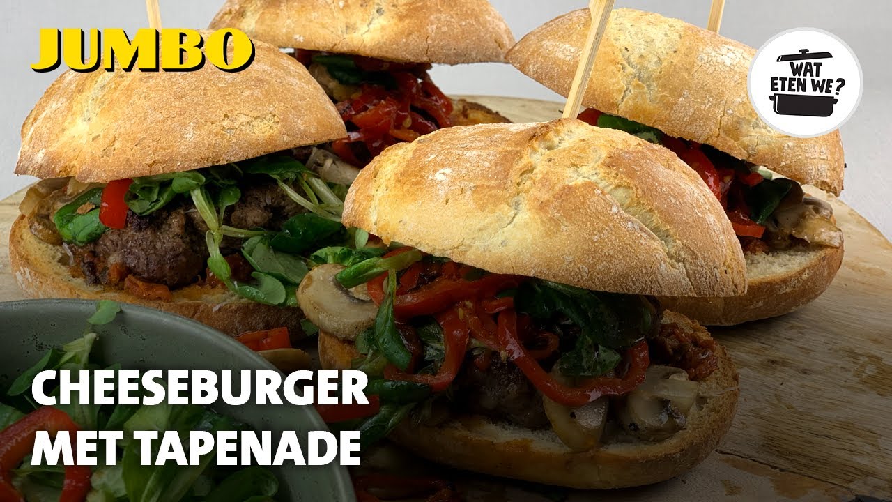 Wat eten we? Cheeseburger met tapenade