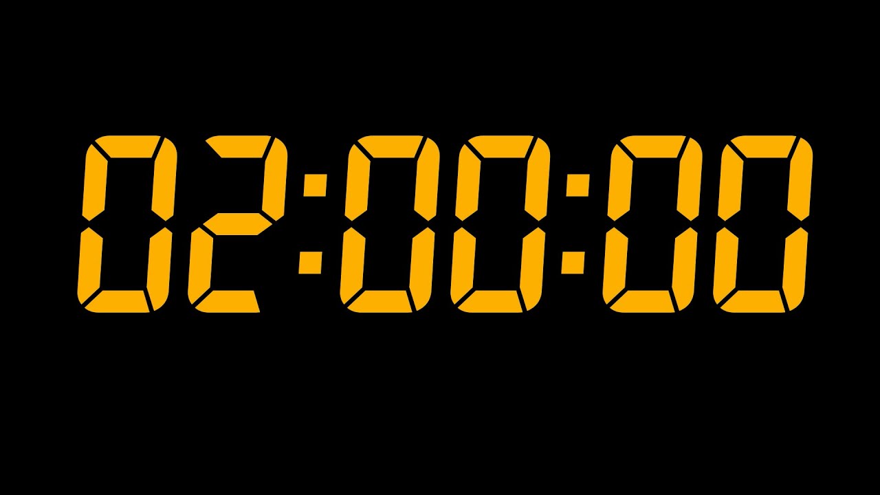 2 Hours Yellow  Digital Countdown Timer — Silent + Clear End Alarm