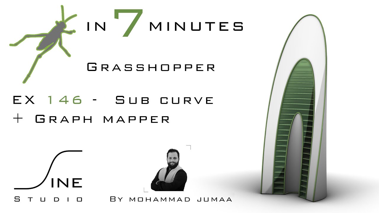 Урок по Grasshopper за 7 минут - Пример 146 - Подкривая + Графический маппер