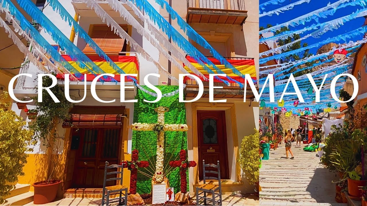 CRUCES DE MAYO. Fiestas del barrio de Santa Cruz en ALICANTE. 4K