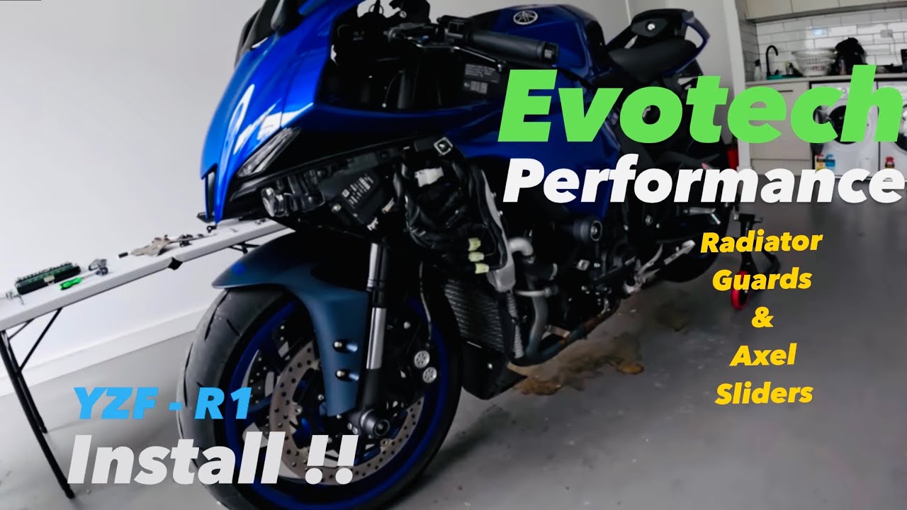 2022 Yamaha R1 Installation of Evotech Performance Radiator Guard Set and Axel Sliders
