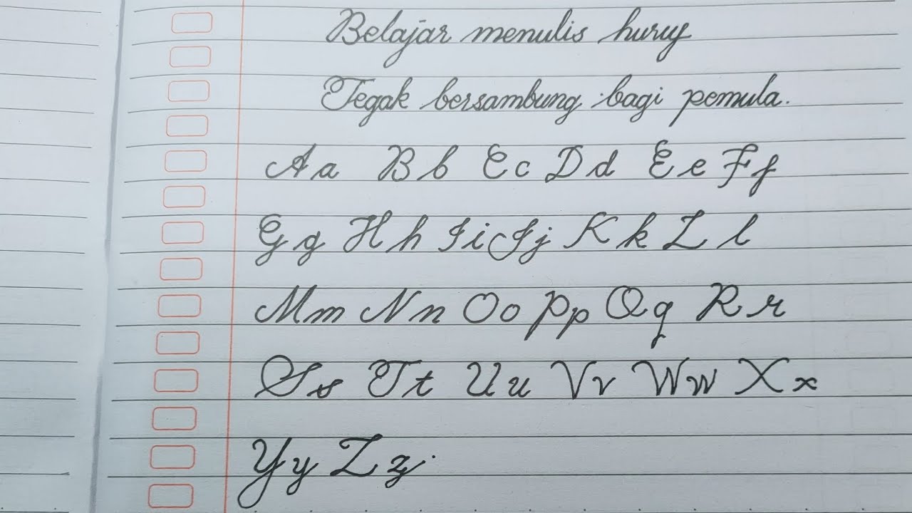 Belajar menulis huruf tegak bersambung bagi pemula | menulis ABCD | tulisan tangan |#learning 