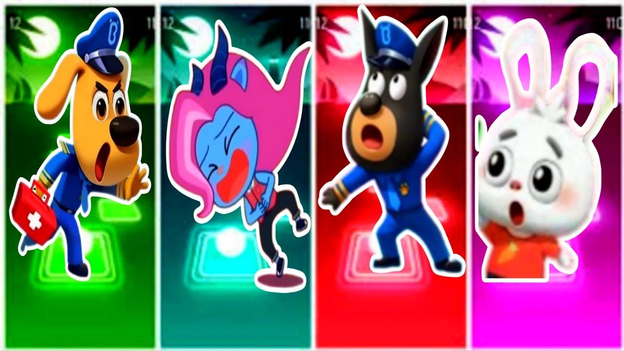 Sheriff Labrador 🆚Police Officer 🆚 Sheriff Papillon 🆚 Sheriff Labrador 🎶 Tiles Hop EDM Rush
