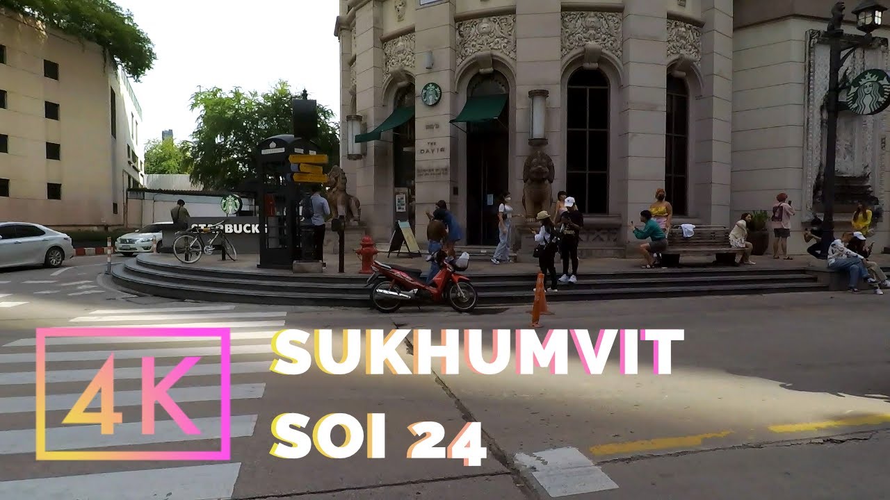Sukhumvit Soi 24 | [4K 60FPS] Virtual Walking Tour | Bangkok, Thailand