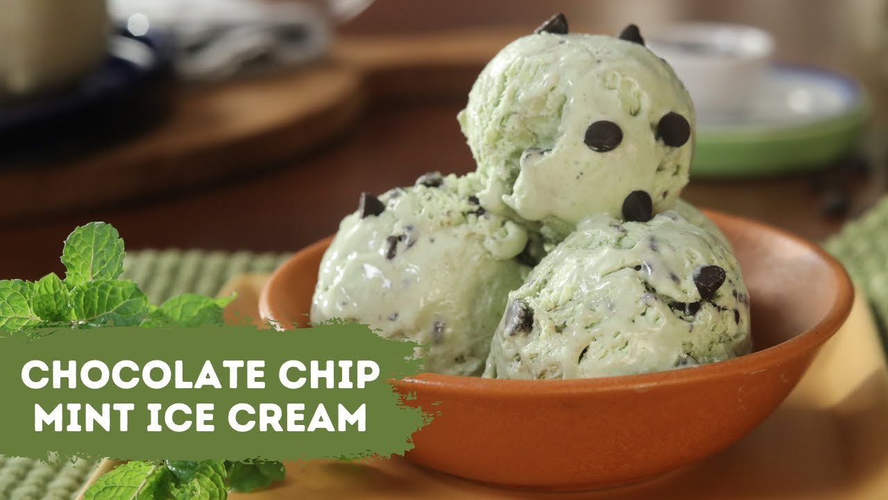 Chocolate Chip Mint Ice Cream | Homemade Ice Cream | Easy Ice Cream | Sanjeev Kapoor Khazana