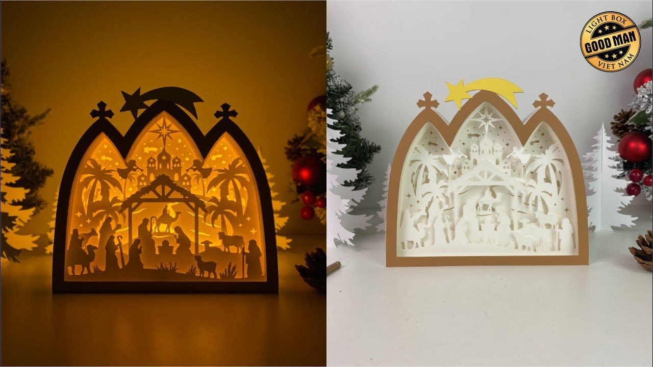 How To Make Paper Cut Nativity House Box