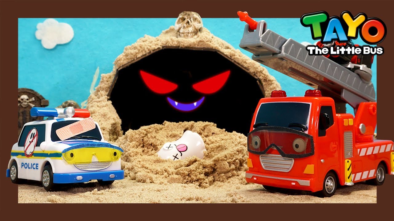 Auto Monstruo Policía l ¡Un monstruo de las cavernas está aquí! l Tayo en Español
