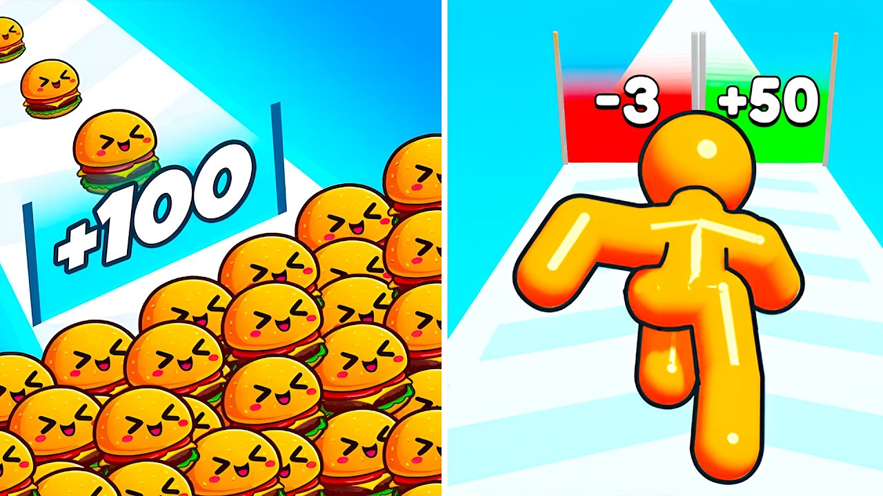 Food Run VS Tall Man Run 🍔🏃‍♂️ All Levels Max Update Walkthrough Mobile NEW Gameplay F8RX