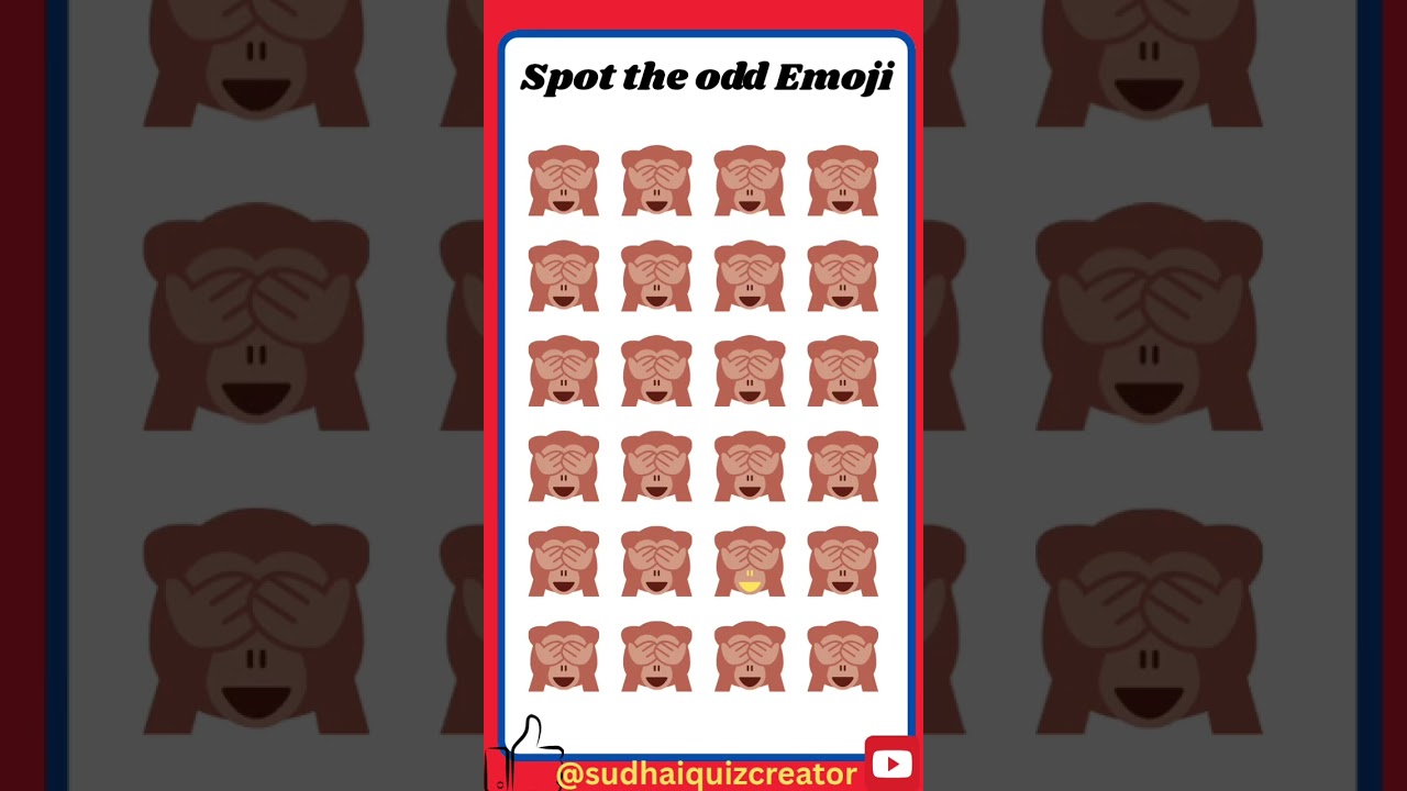 Find the odd emoji monkey out #quiz #shorts #shortsfeed #moneky #monkeyquiz #emoji #emojichallenge