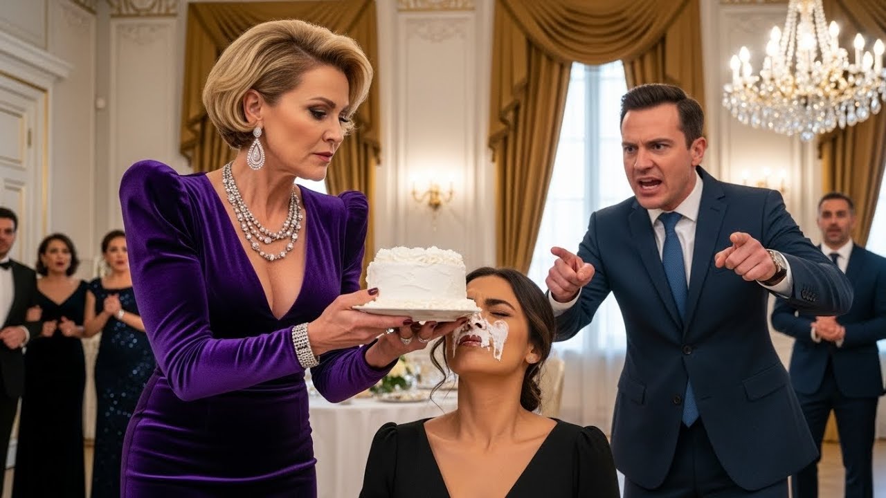 Su suegra le estampa el pastel en la cara—la reacción de su esposo milmillonario impacta…