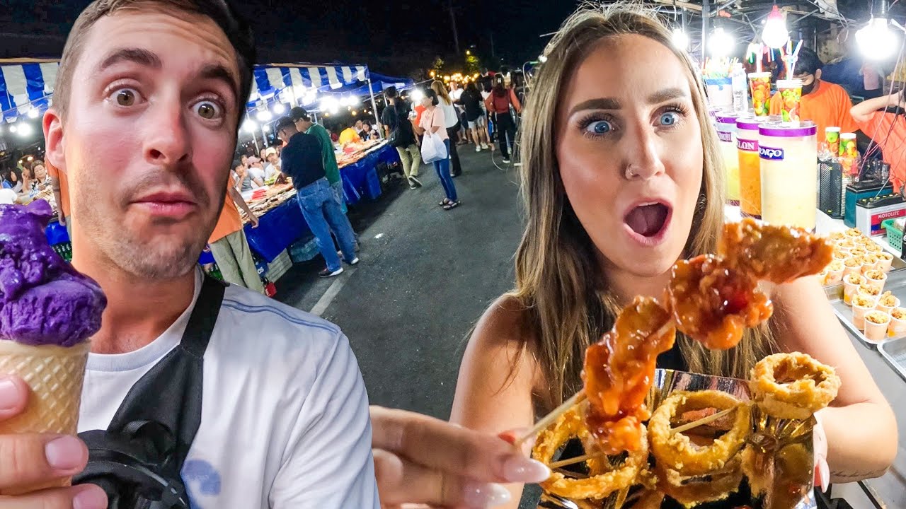 🇵🇭Filipino Food Night Market in Davao City Philippines! (We Ate EVERYTHING!)