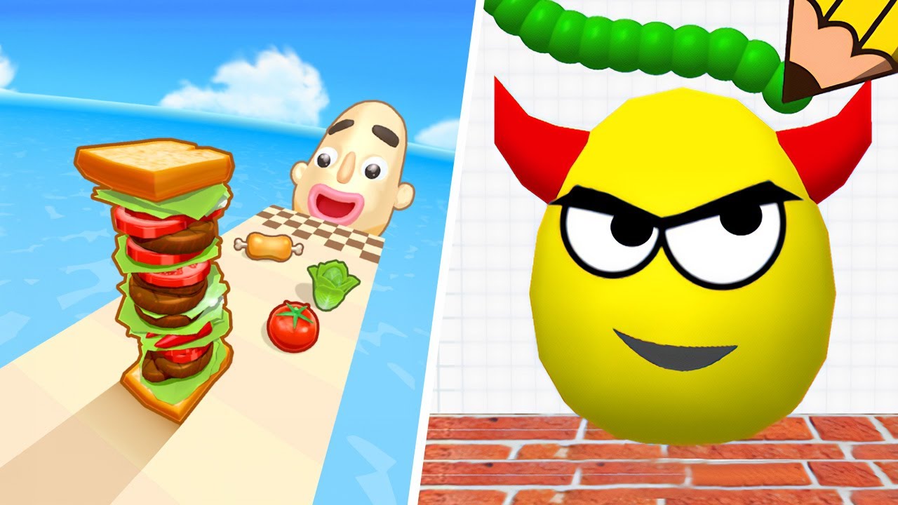 Satisfying Mobile Games ... Sandwich Run, Sandwich Runner, Going Balls, Juice Run, Smash to Draw