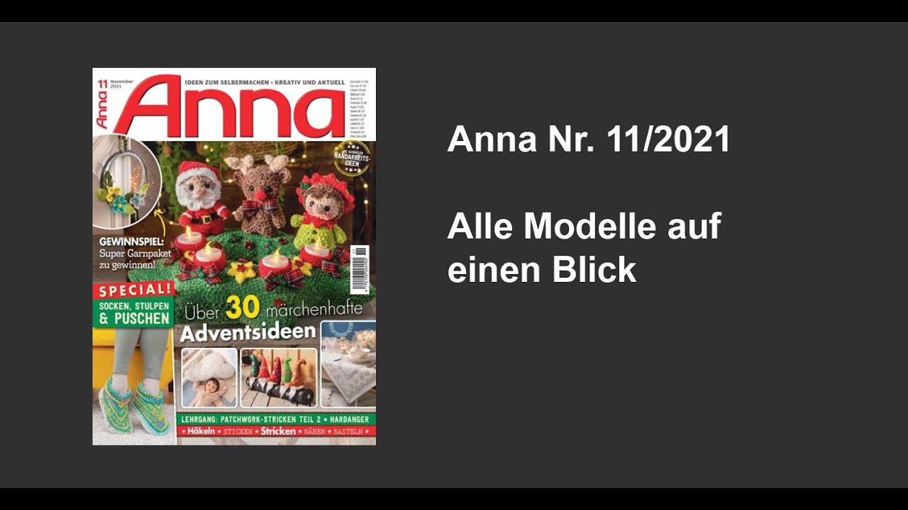 Zeitschrift Anna Nr. 11/2021 - Alle Modelle auf einen Blick.