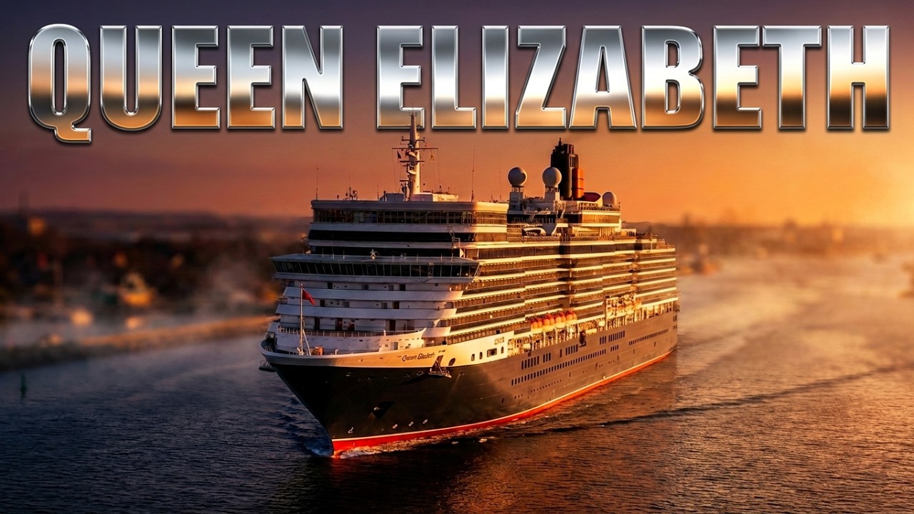 Cunard's QUEEN ELIZABETH sails into Rostock Warnemuende
