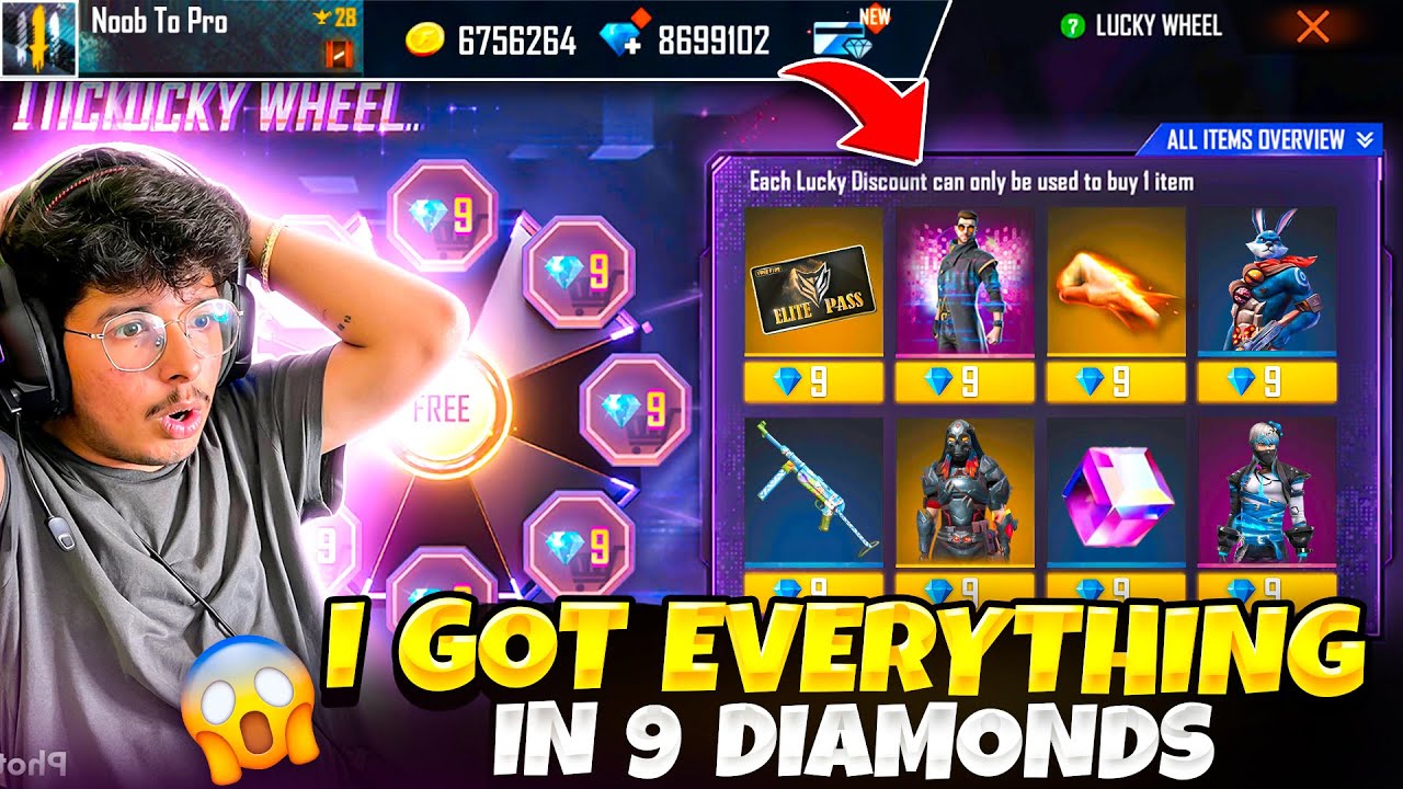 TSG Ritik Challenge 😱Me To Get Everything in Only 9 Diamonds😍| Bunny Mp40,Alok - Garena Free Fire