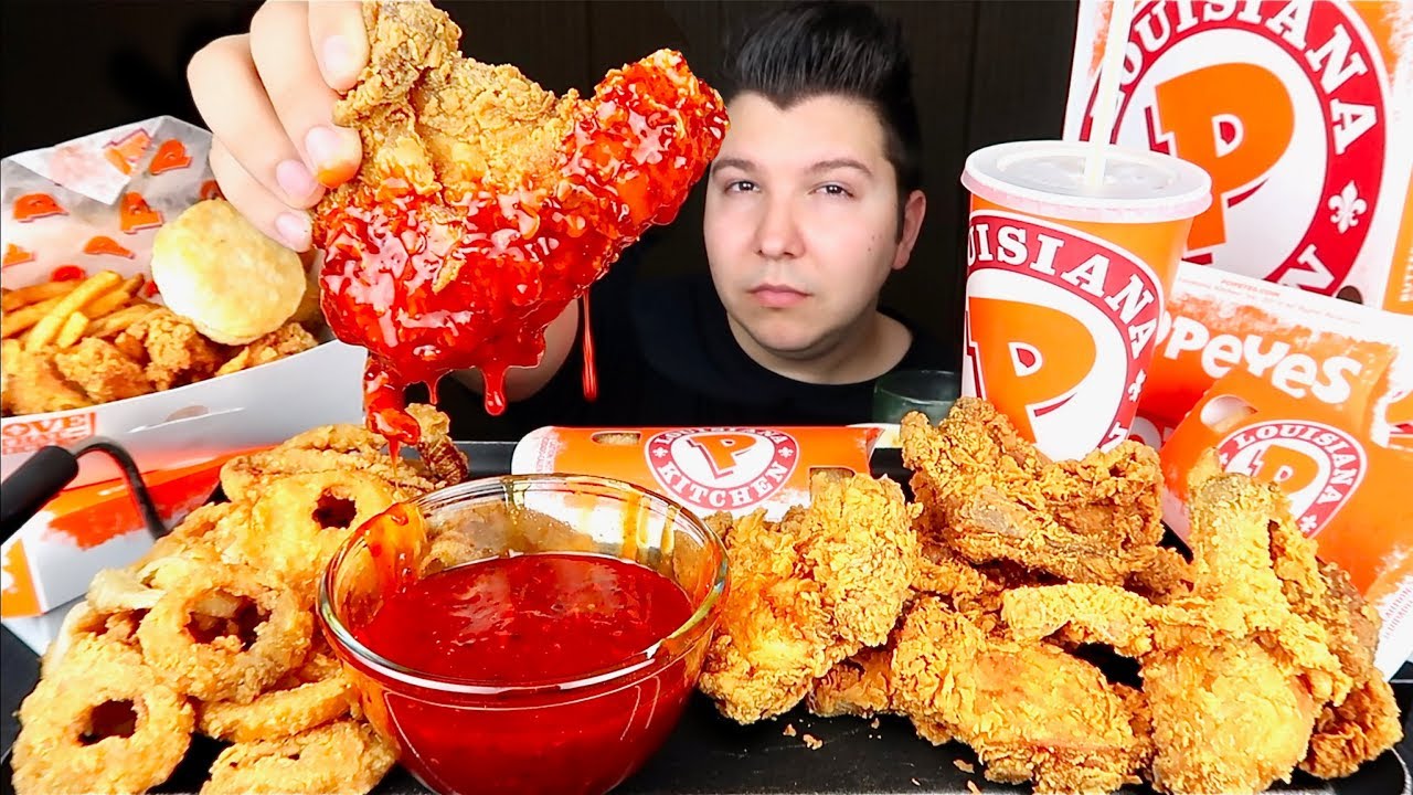 Popeyes Chicken With Nuclear Sauce  • MUKBANG