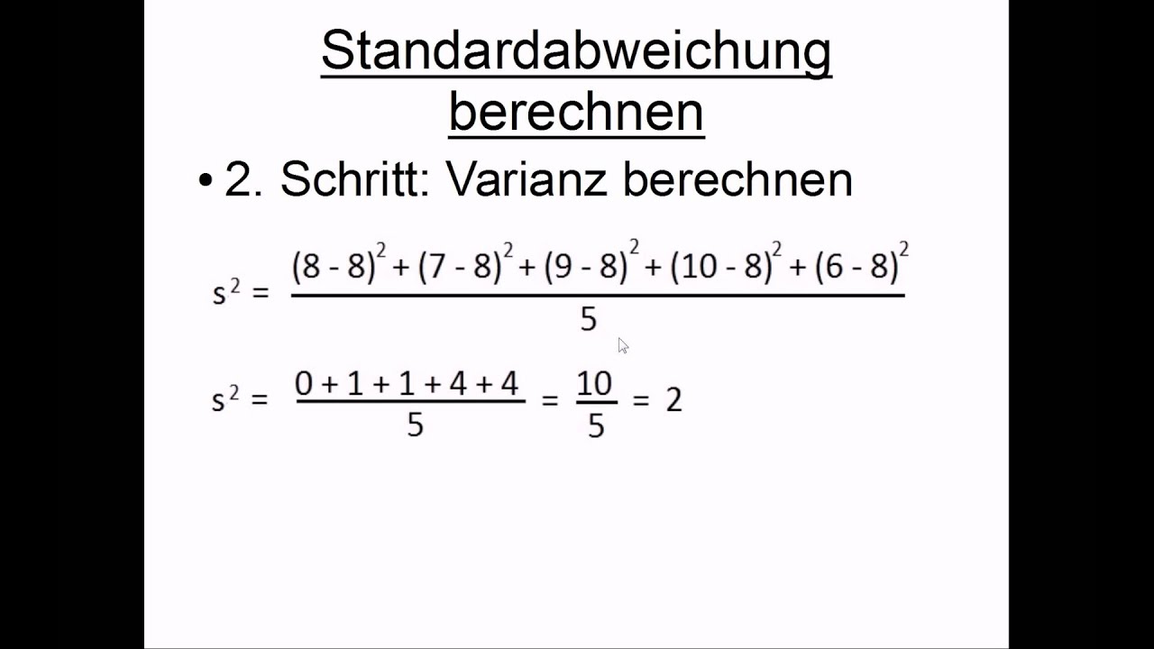Standardabweichung berechnen