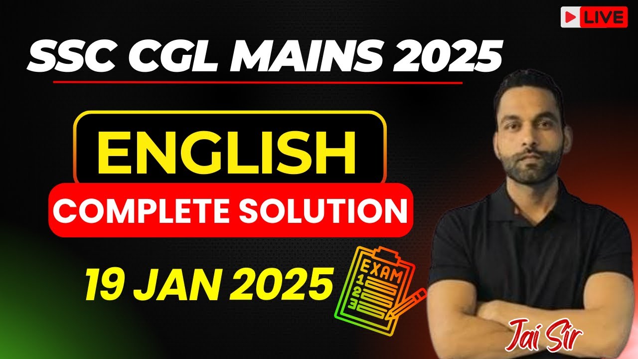 SSC CGL MAINS 2025 English Complete Solution