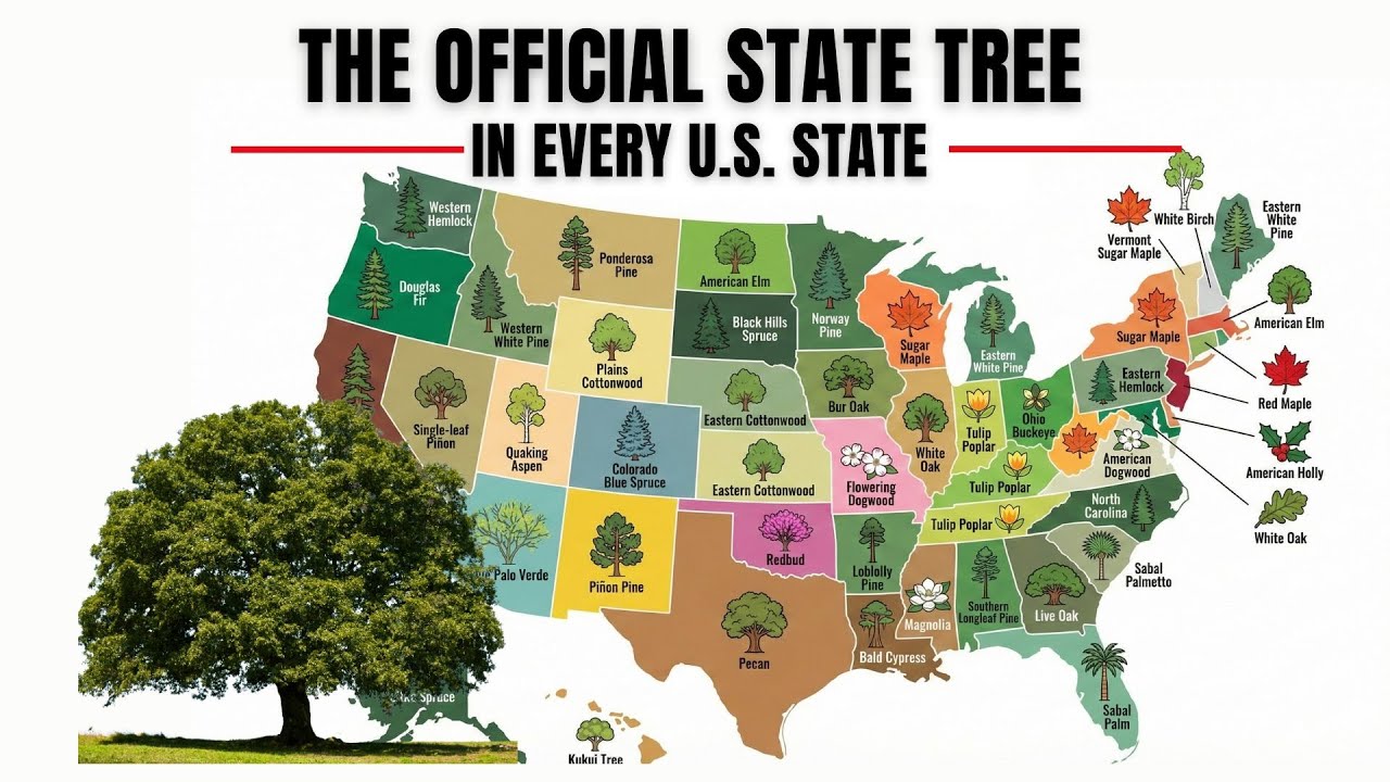 The Official State Tree in Every U.S. State 🌳| Nature Symbols (2025)| Hidden Stories Revealed 📜