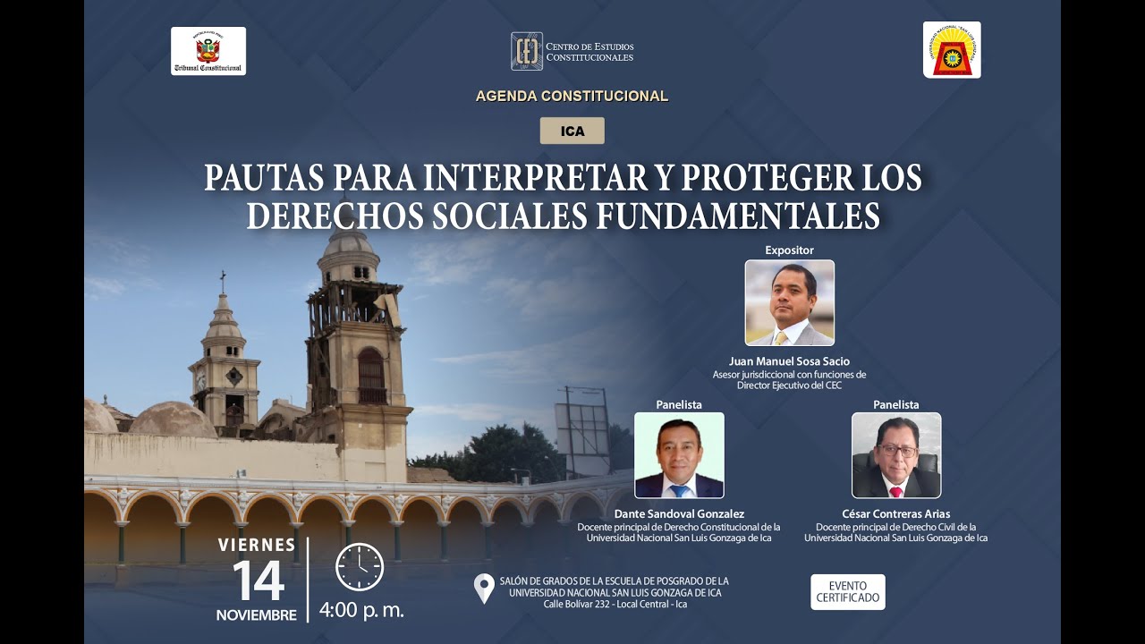 AGENDA “PAUTAS PARA INTERPRETAR Y PROTEGER LOS DERECHOS SOCIALES FUNDAMENTALES” - ICA