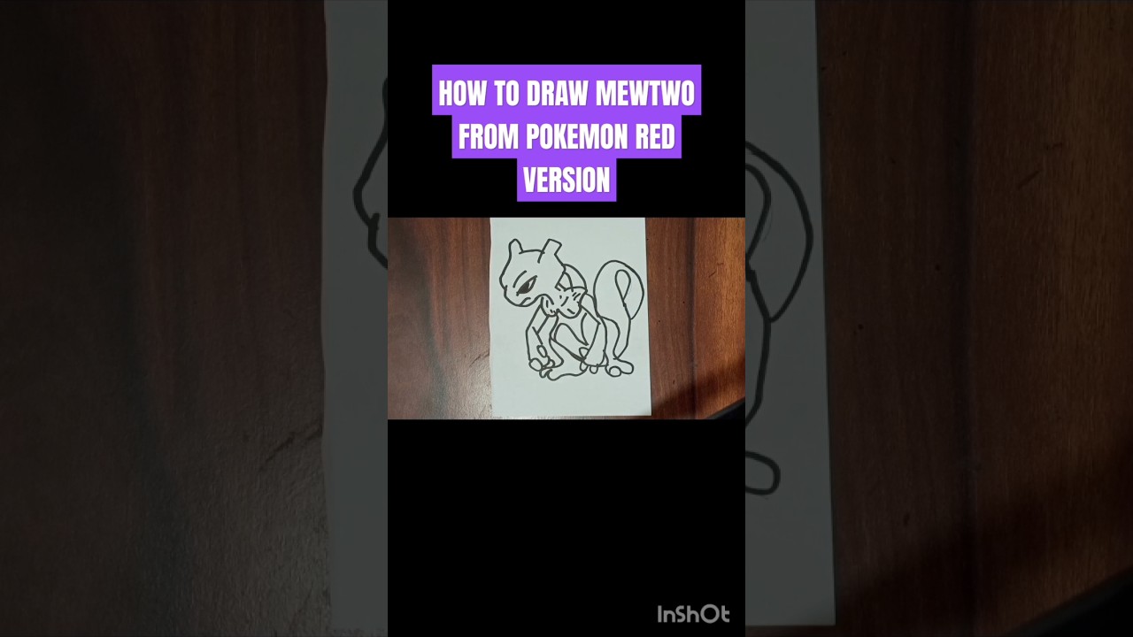 HOW TO DRAW MEWTWO FROM POKEMON RED VERSION 