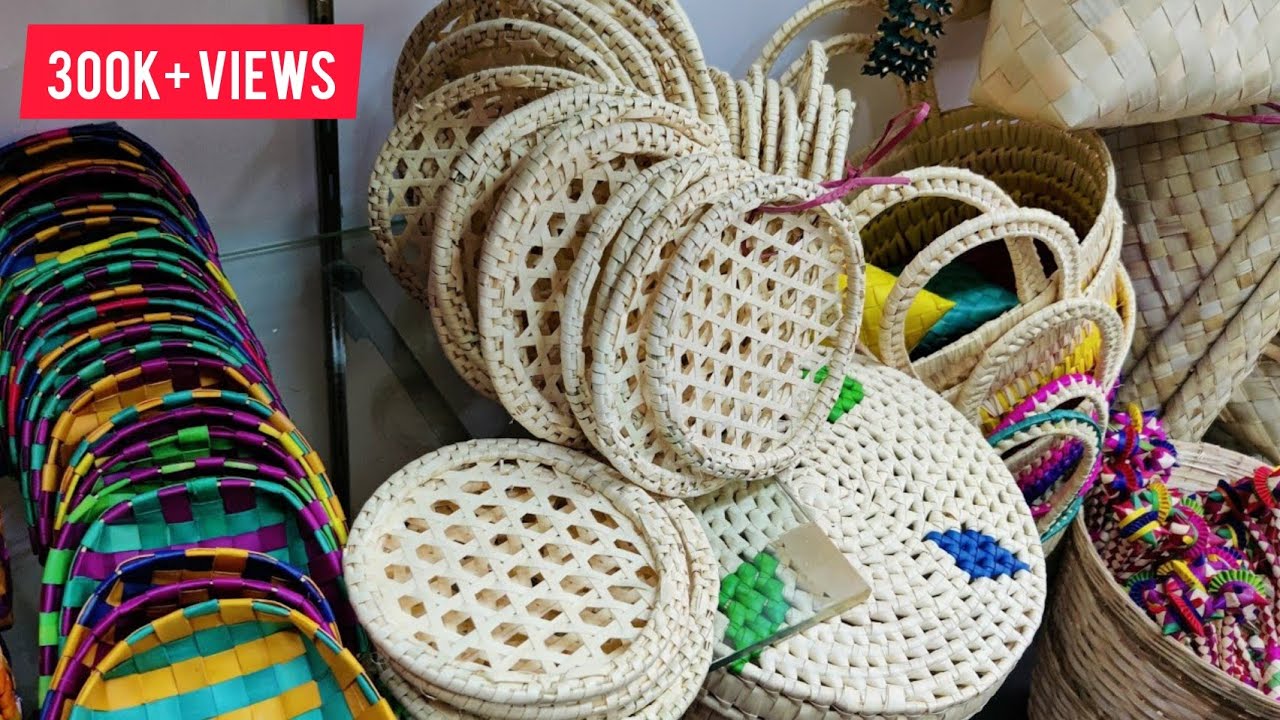 Kitchen storage container and basket in Palm Leaf Handicrafts ₹15 onwards| Panai olai Anjarai petti