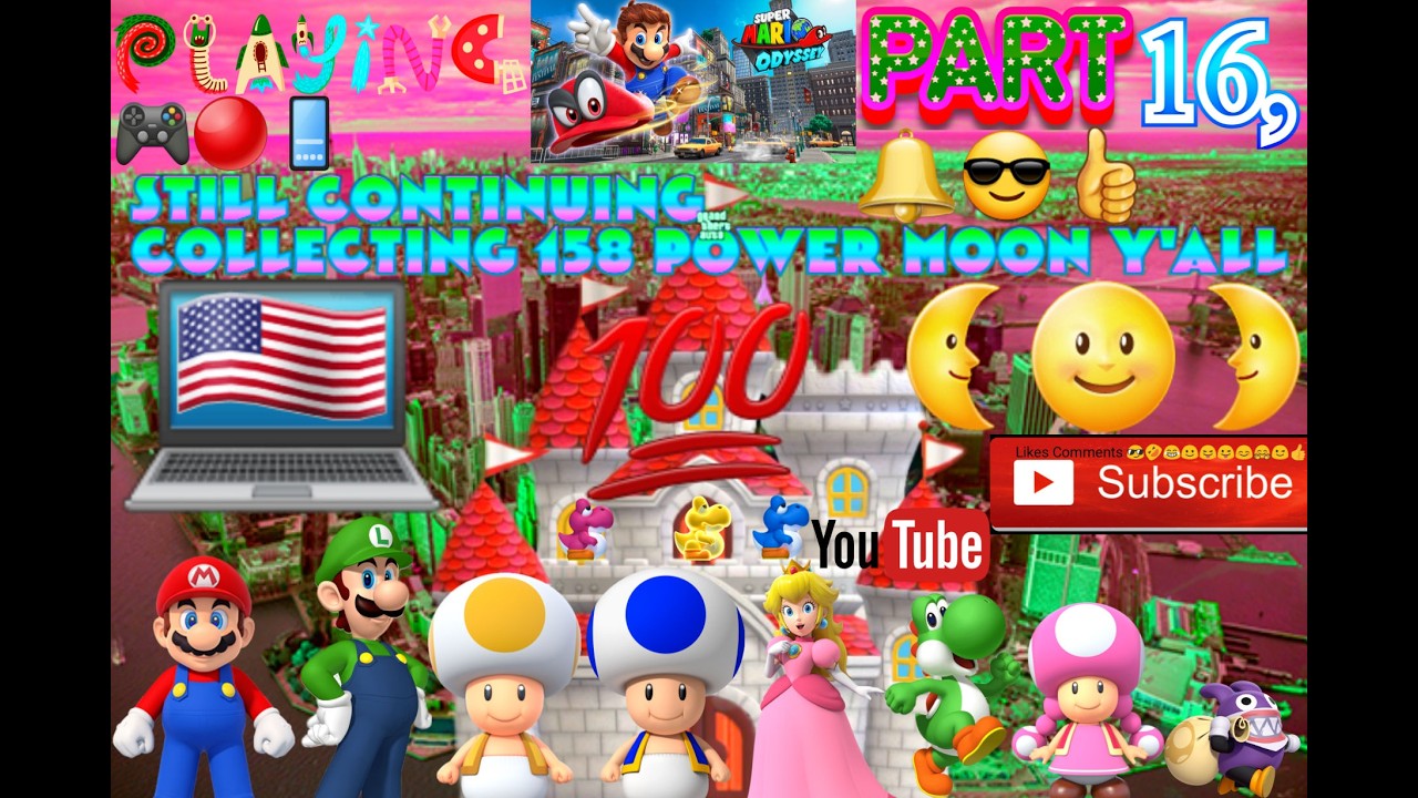 🎮🔴📱🌆PLAYING SUPER MARIO ODYSSEY💯PART 16,👨🏾‍✈️STILL CONTINUING✈ COLLECTING👩🏾‍✈️158🔔POWER🌕MOON😎Y'ALL👍🏾