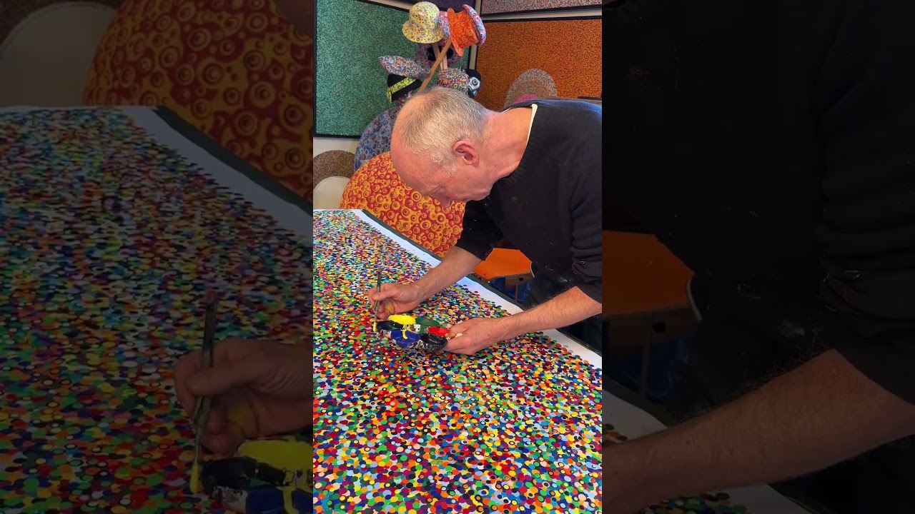 Complete process of painting my large canvas &ldquo;Multicolour&rdquo;. #art #artist #painting