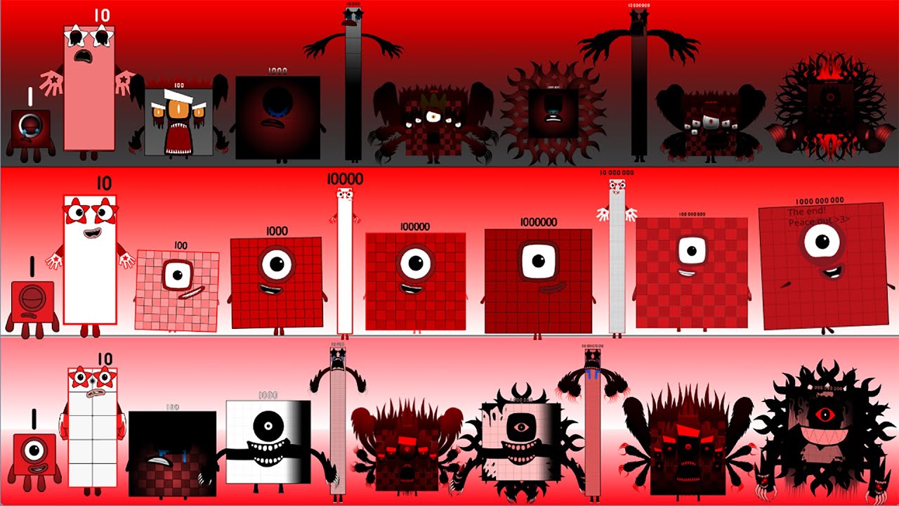 The Ultimate Battle ! Numberblocks Different Remake vs Uncanny Vs UBBD (1 - 1K -1B )  !!